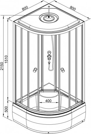 Душевая кабина Deto L980 с электрикой