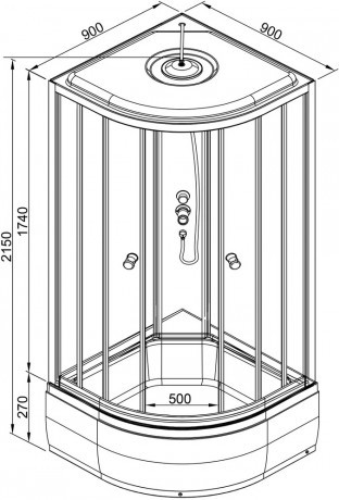Душевая кабина Deto L 790 с электрикой