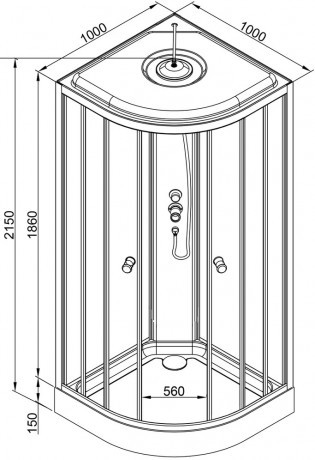 Душевая кабина Deto L901